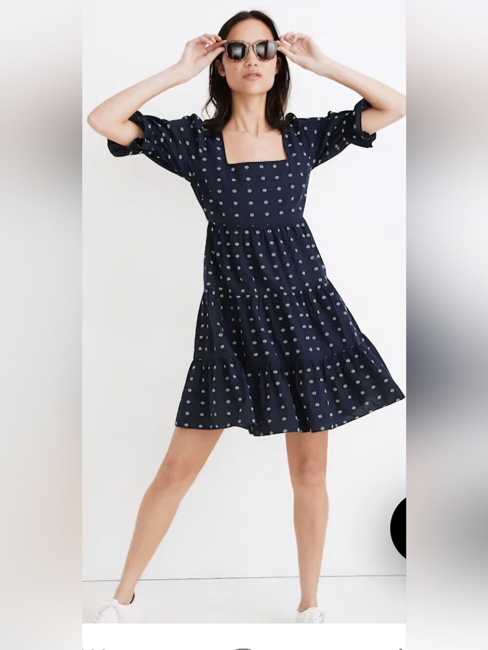 Madewell Square Neck Puff Sleeve Baby Doll Dress. Size 2